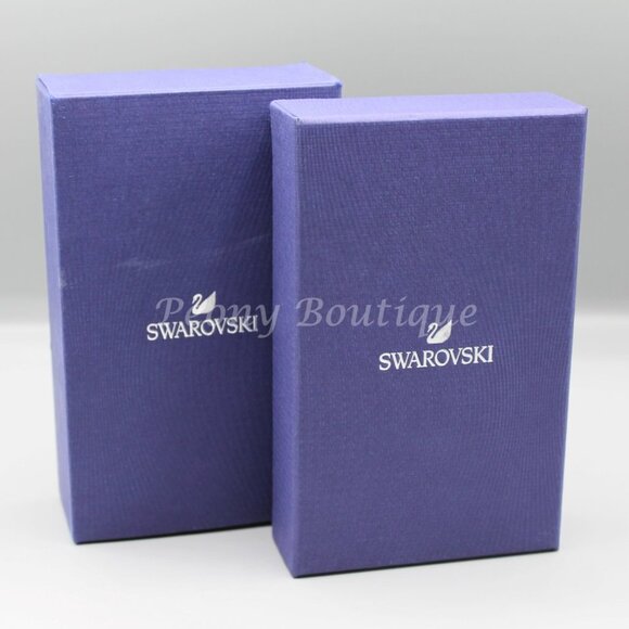 Swarovski 5609707 earrings jewelry assymetrical long rose gold crystals new - Picture 8 of 11